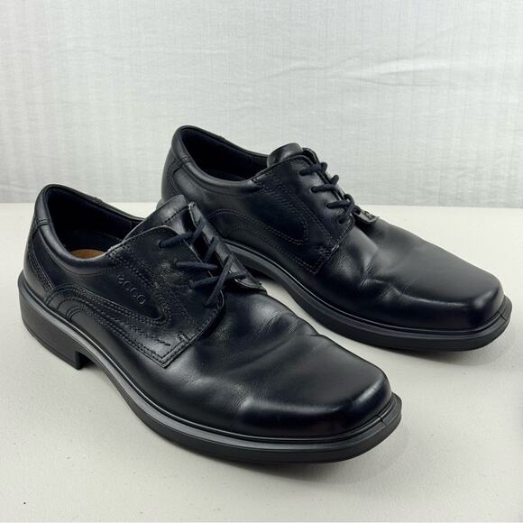 Ecco Helsinki Plain Toe Dress Shoe Polished Black Leather Oxford Men’s 10 EUR 44 main image 4